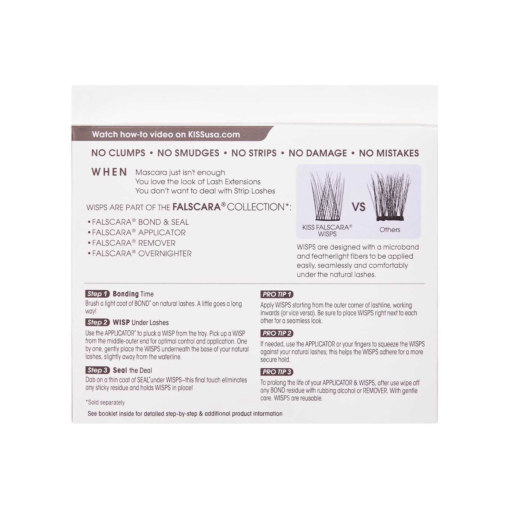 FALSCARA Wisps split lash tip for comfortable, natural enhancement.