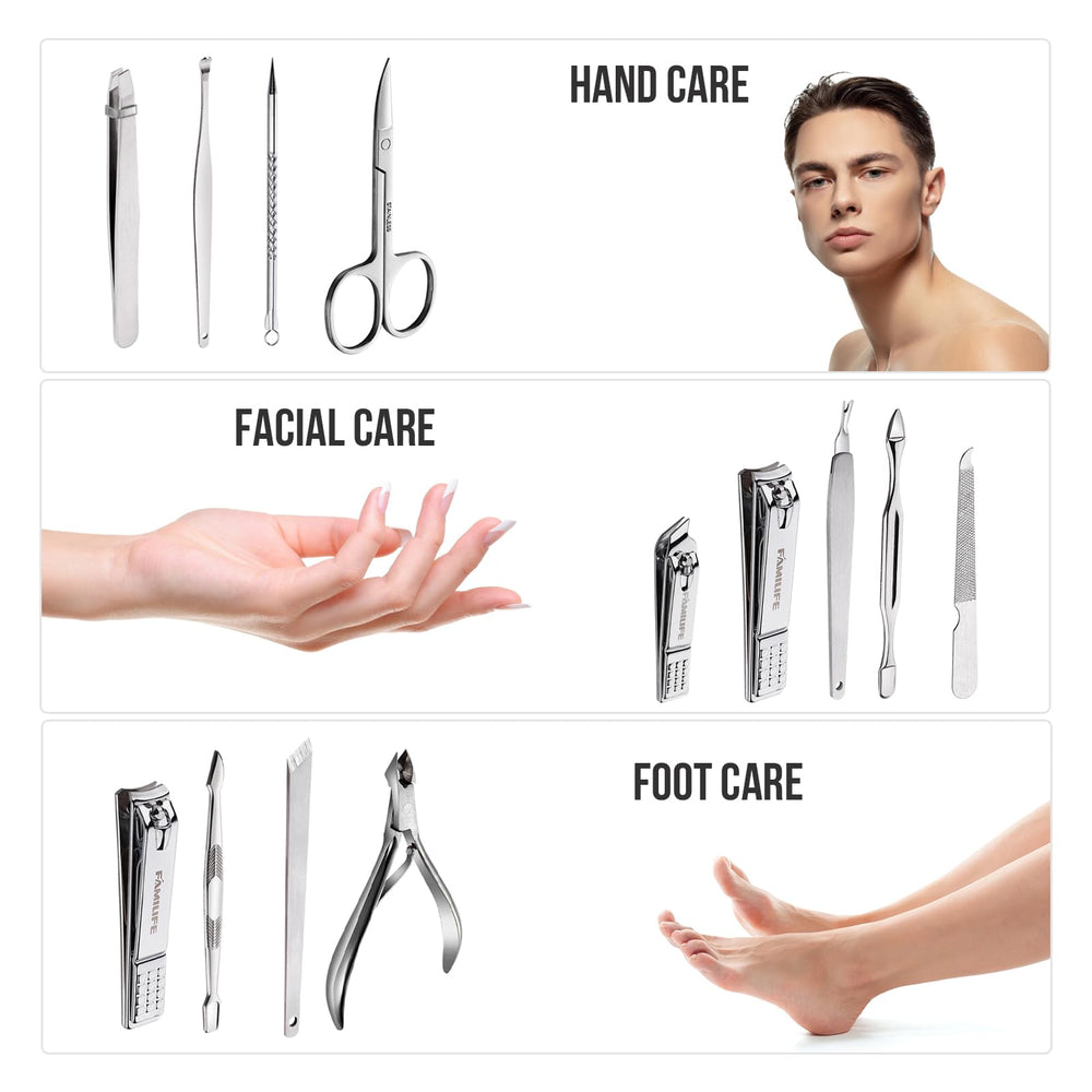FAMILIFE ear pick and nail cutter kit for travel care.