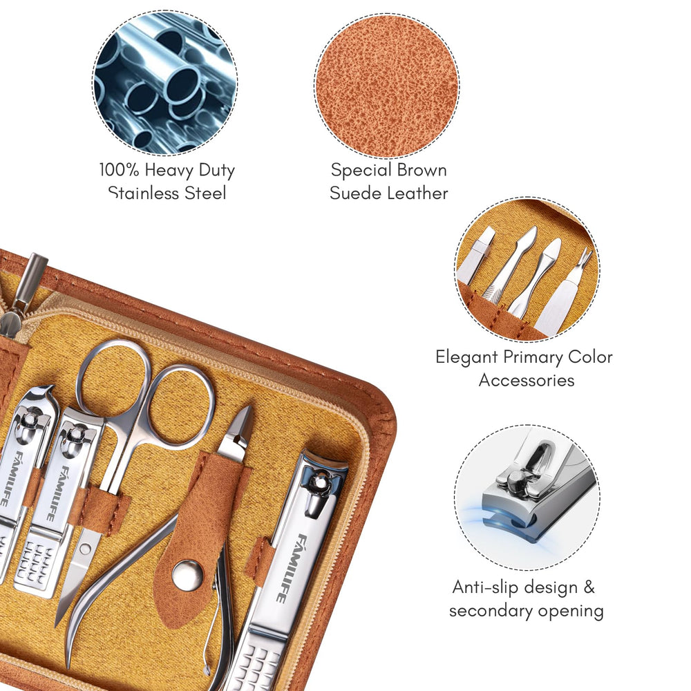 FAMILIFE stainless steel nail clippers designed for clean, precise trimming.