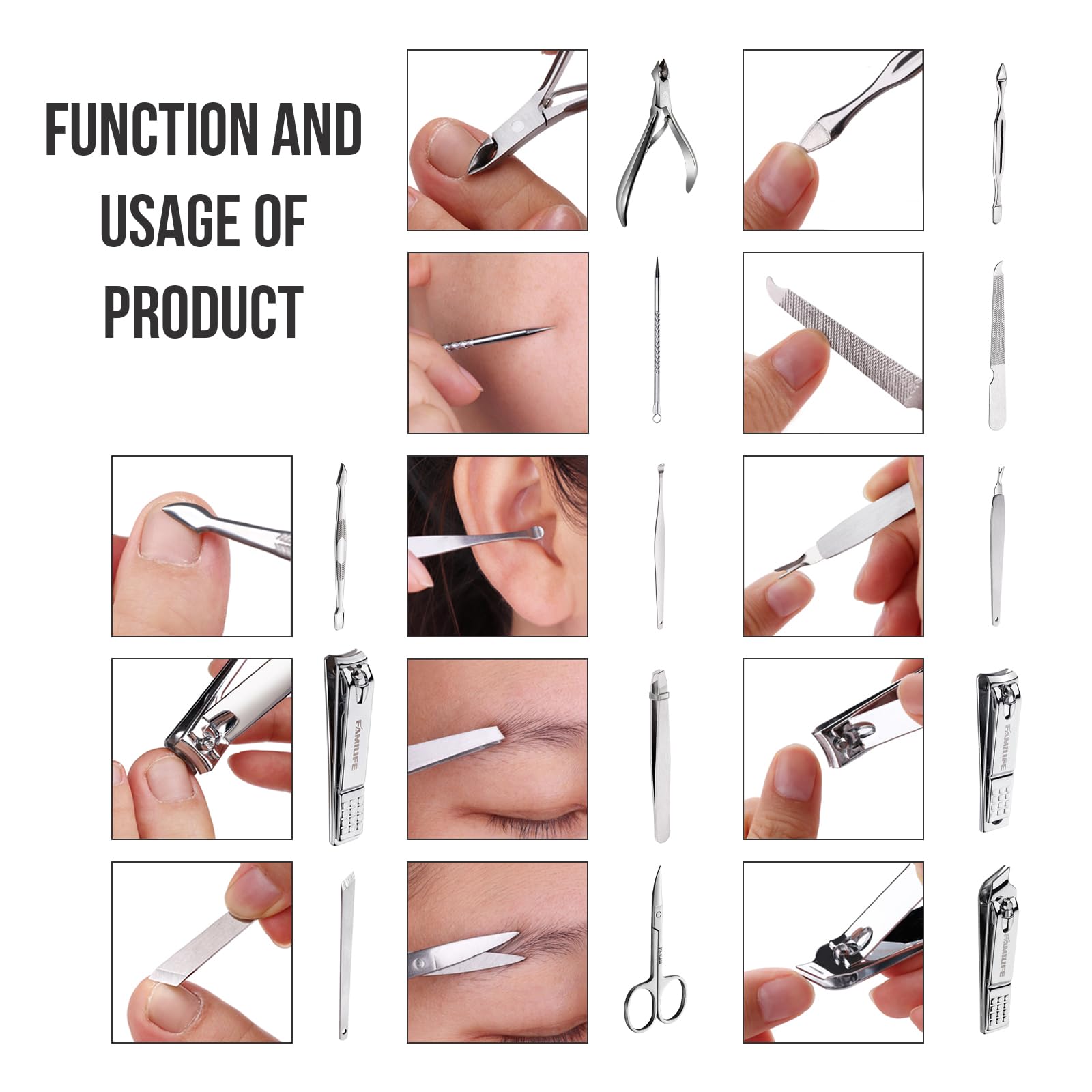 FAMILIFE v-shaped push stick and nail cleaner aid prep.