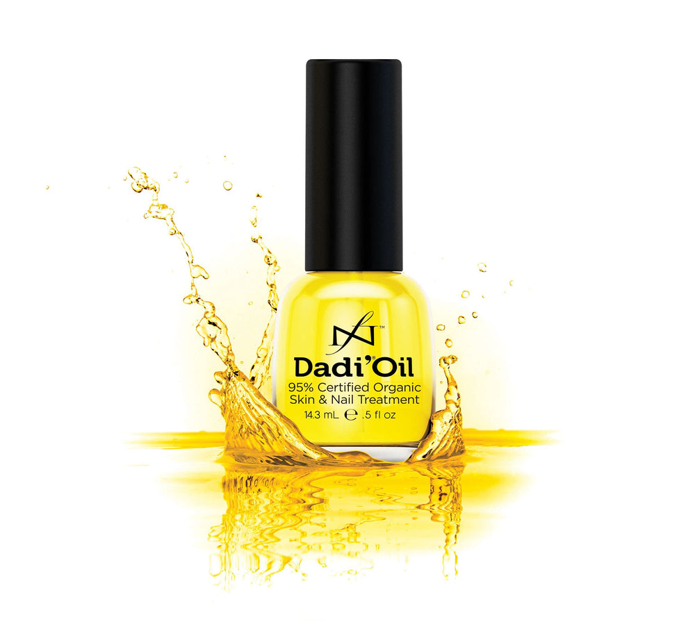 Dadi Nail Cuticle Skin Oil en botella, absorción rápida para uñas y piel.