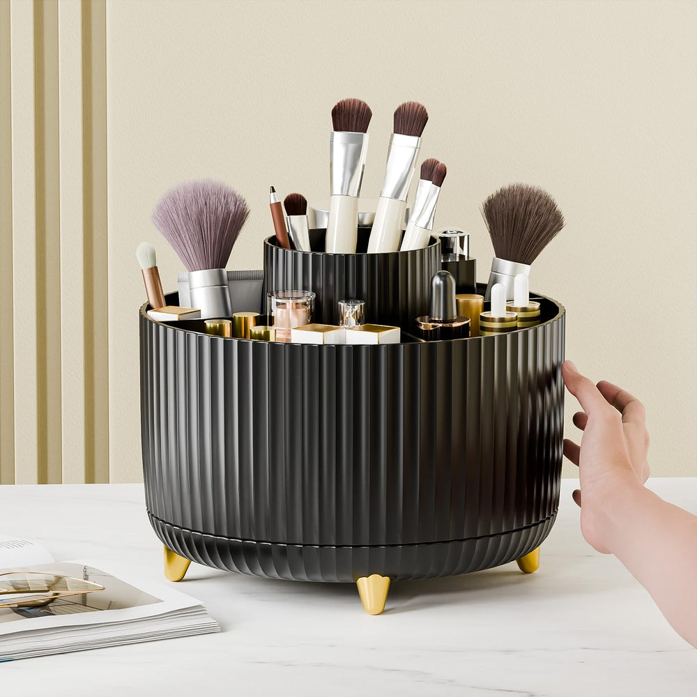 Fanado five-compartment design helps organize skincare, cosmetics, and tools.
