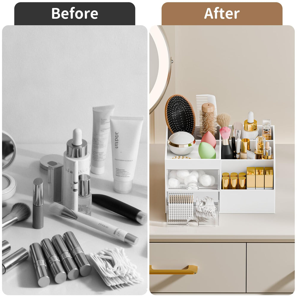 Fanado dustproof and waterproof drawer design protects cosmetics and supplies