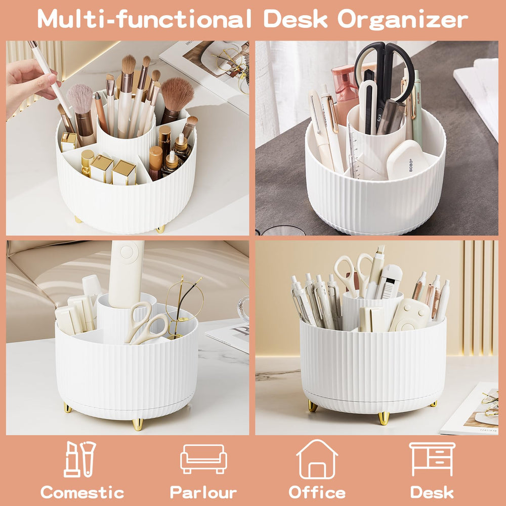 Fanado multifunction storage with five compartments keeps cosmetics organized