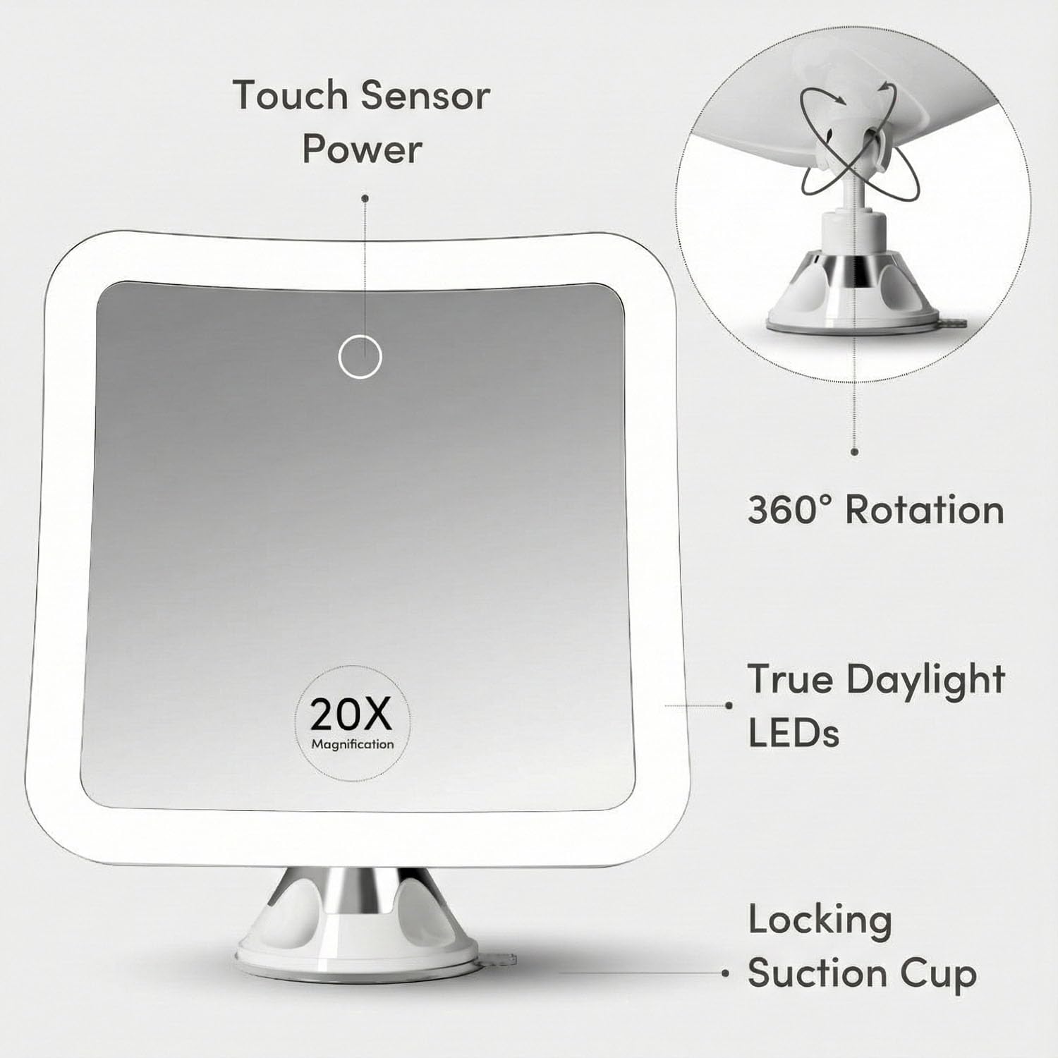 Fancii travel-ready mirror ideal for on-the-go grooming.