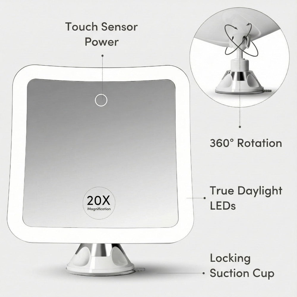 Fancii travel-ready mirror ideal for on-the-go grooming.