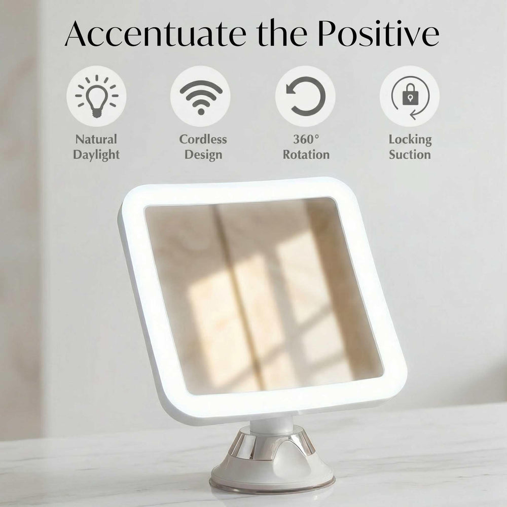 Fancii cordless travel mirror with protective travel pouch