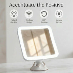 Fancii cordless travel mirror with protective travel pouch
