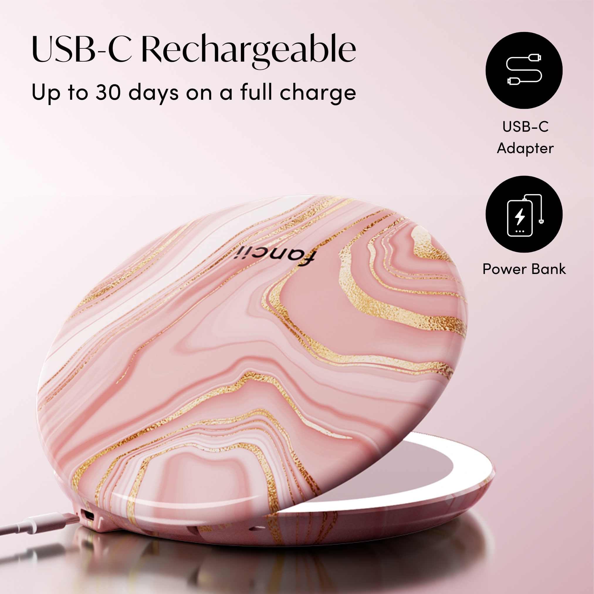 Fancii Taylor purse-friendly compact mirror fits bags for travel readiness.