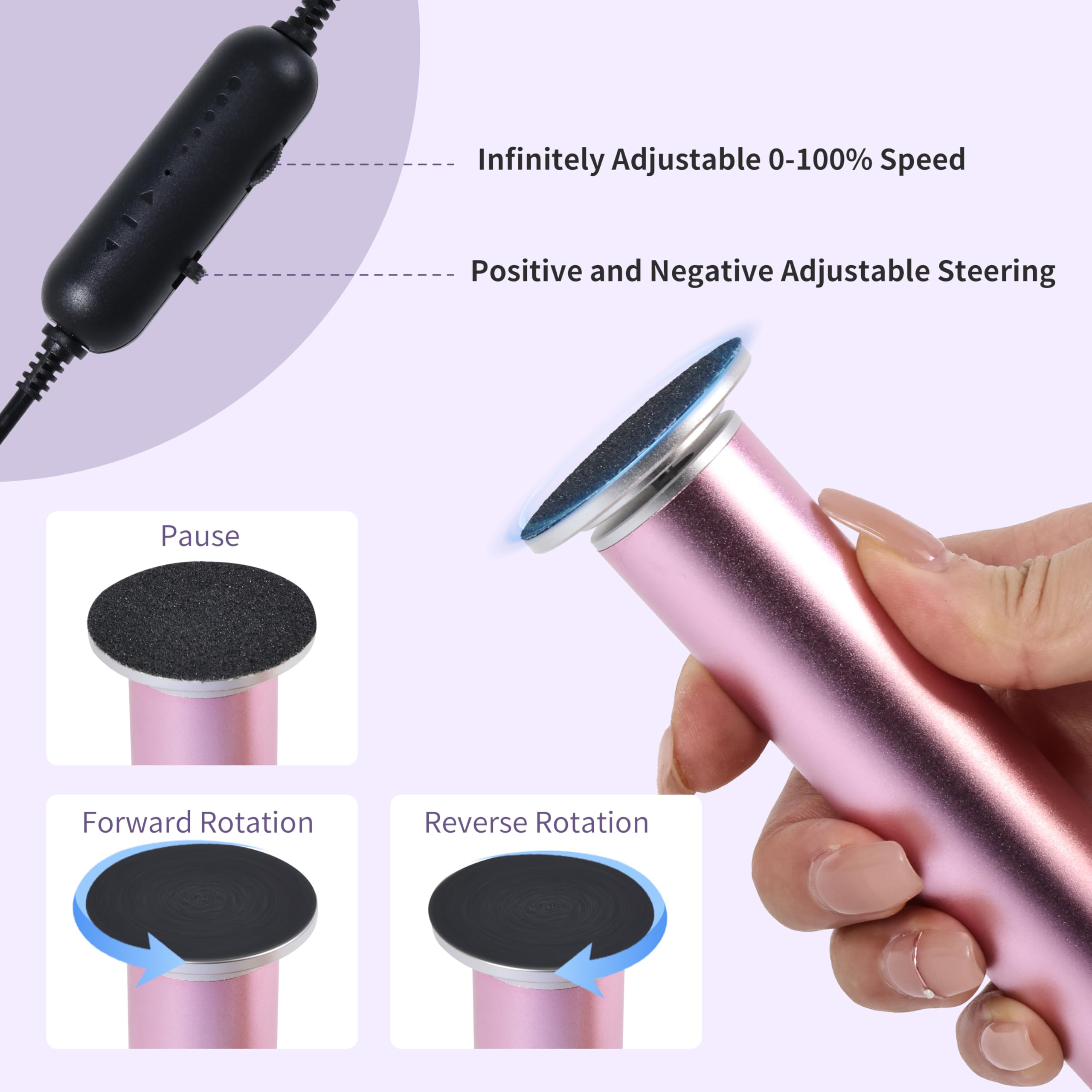 Packaging view of FancyJun at-home foot care kit with discs and device.