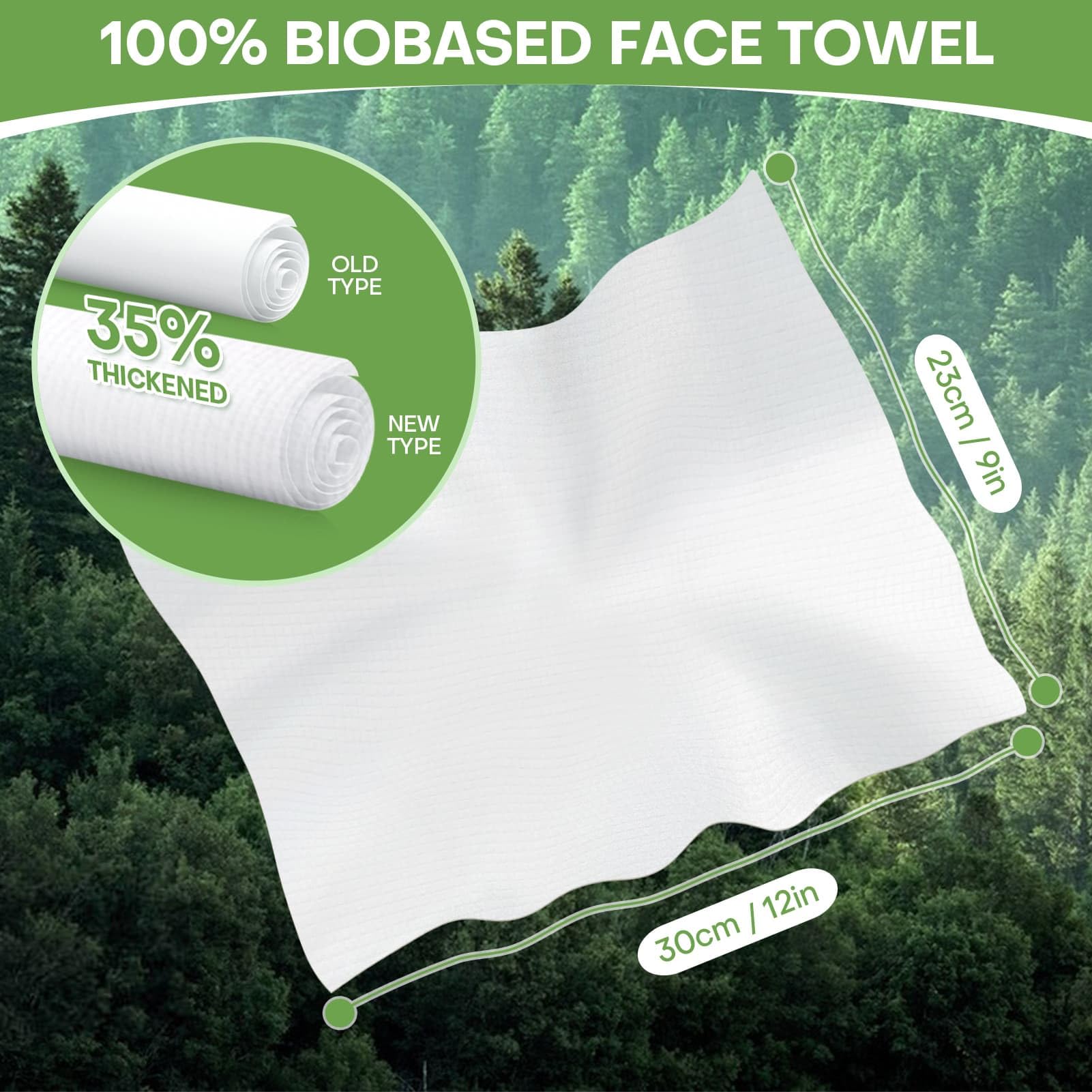 Fancyou toallas de fibra vegetal sin aditivos, aptas para piel sensible.