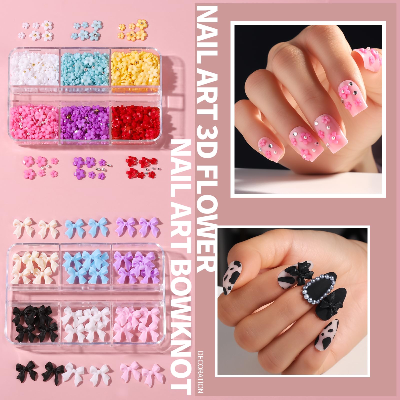 Fandamei 3D flower charms for dimensional nail art