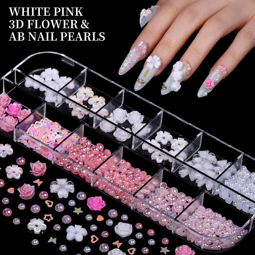 Fandamei 3mm candy-colored nail diamonds provide subtle sparkle for chic tips