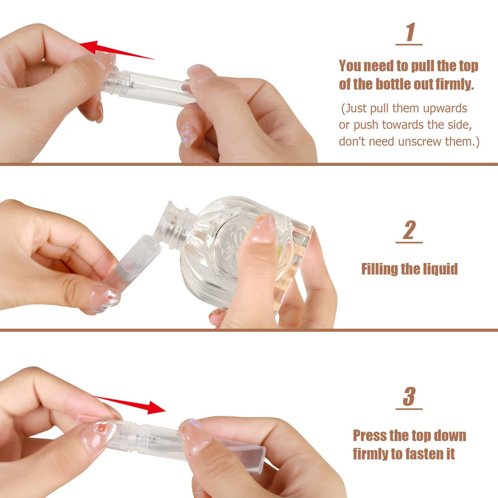 Fandamei 5ml mini perfume atomizer cap closeup emphasizes tight seal.