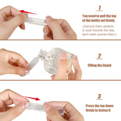 Fandamei 5ml mini perfume atomizer cap closeup emphasizes tight seal.