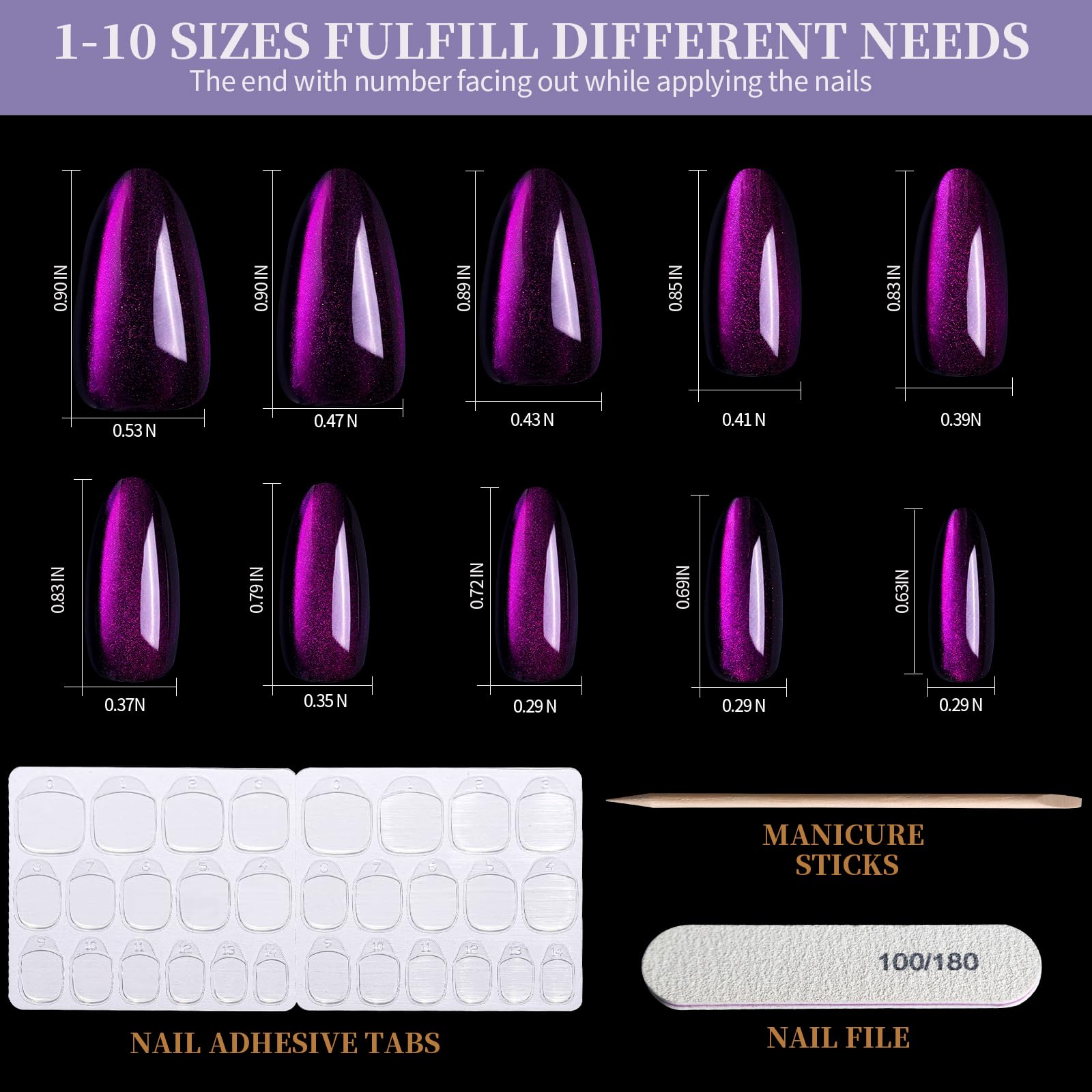 Fandamei purple cat eye nails offer vibrant shimmer and style