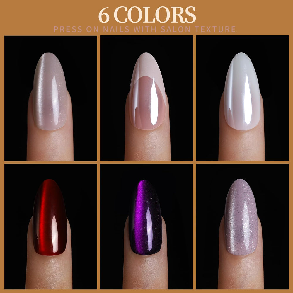 Fandamei red cat eye nails add bold allure for celebrations
