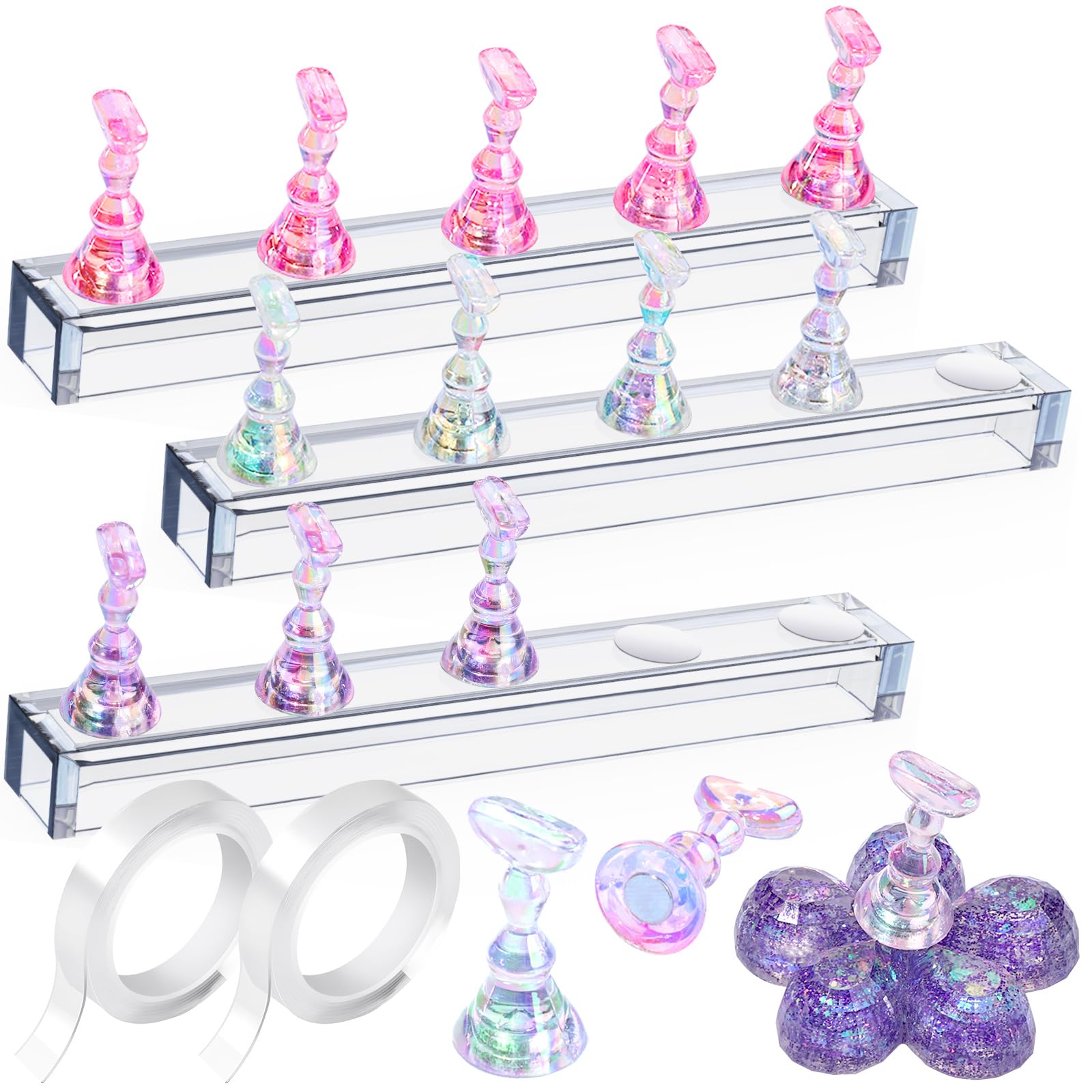 Soporte base imantada de Fandamei, estructura estable para practicar y exhibir uñas.