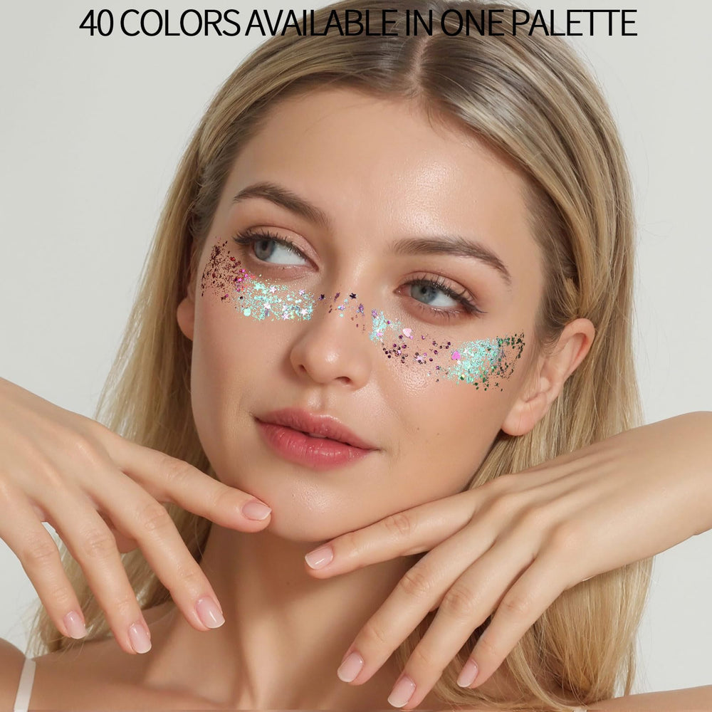 Fandamei body glitter; versatile sparkle for skin and nails at events.