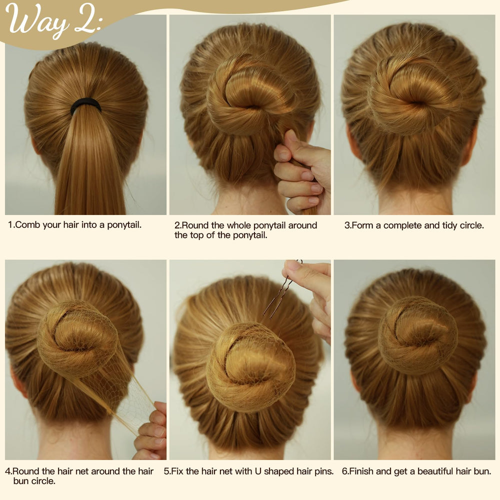 Fandamei brown U-shaped pins with ball tips protect hair.