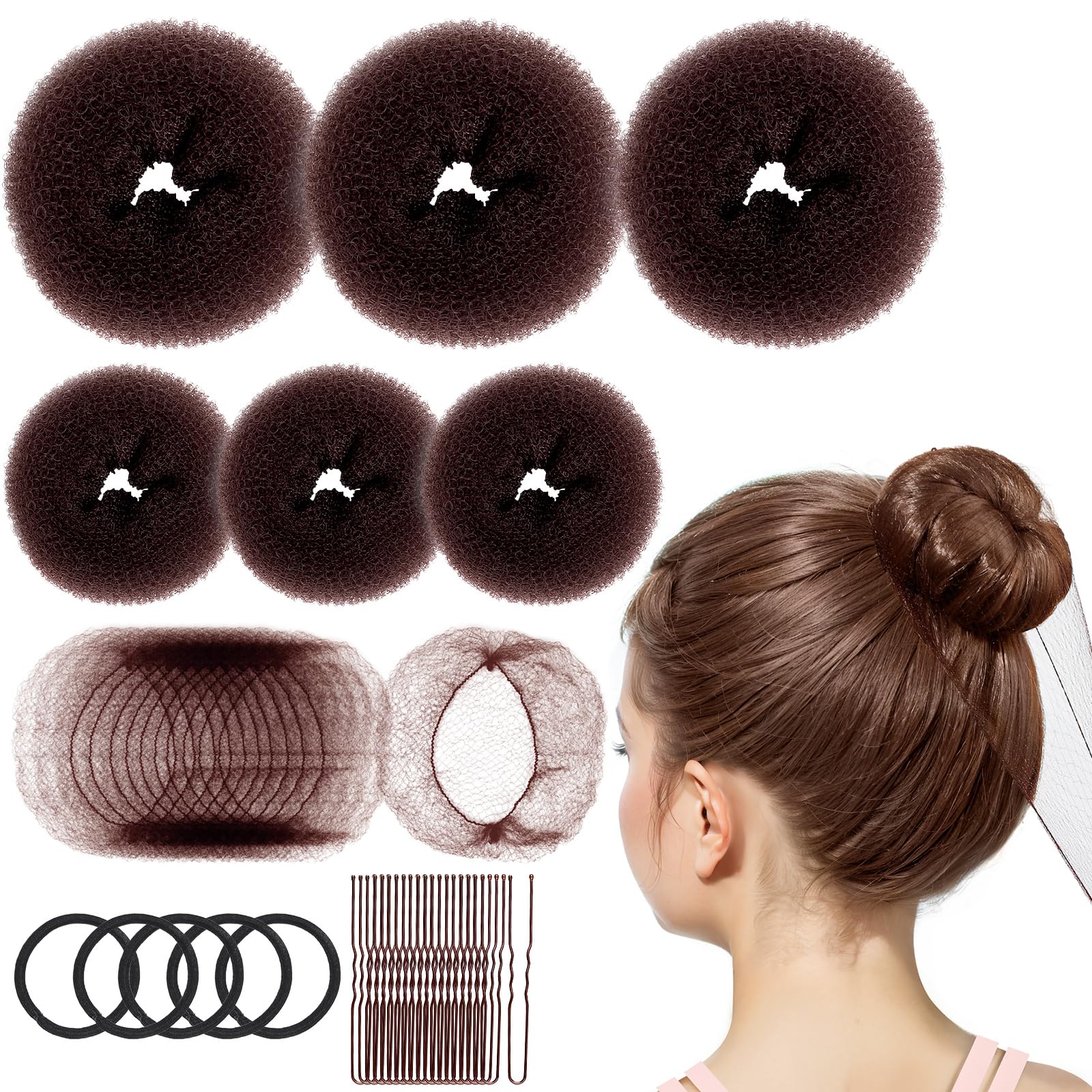 FANDAMEI small donut bun maker for kids creates neat, secure buns.