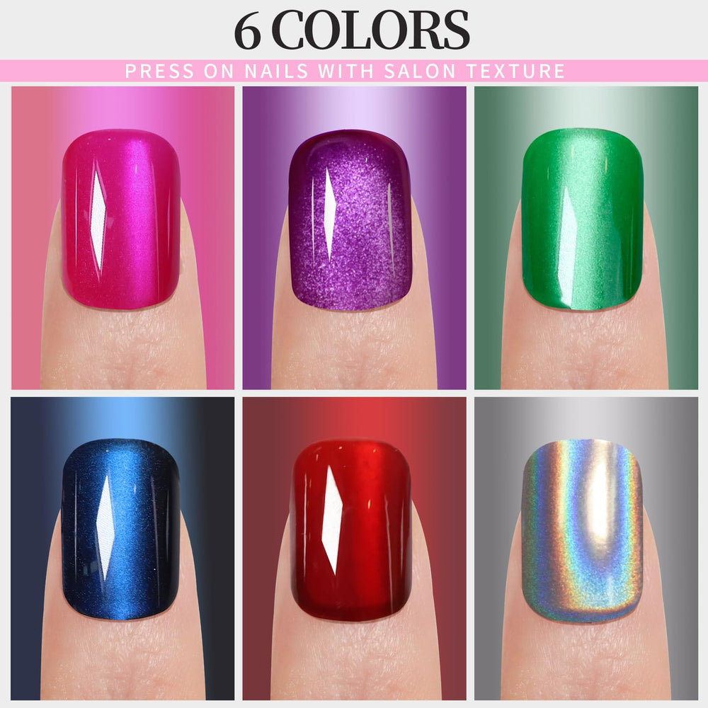 Fandamei hot pink cat eye nails with vibrant color and shine for everyday wear