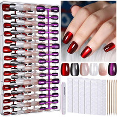 Fandamei cat-eye press-on nails in a 6-color set for versatile at-home manicures.