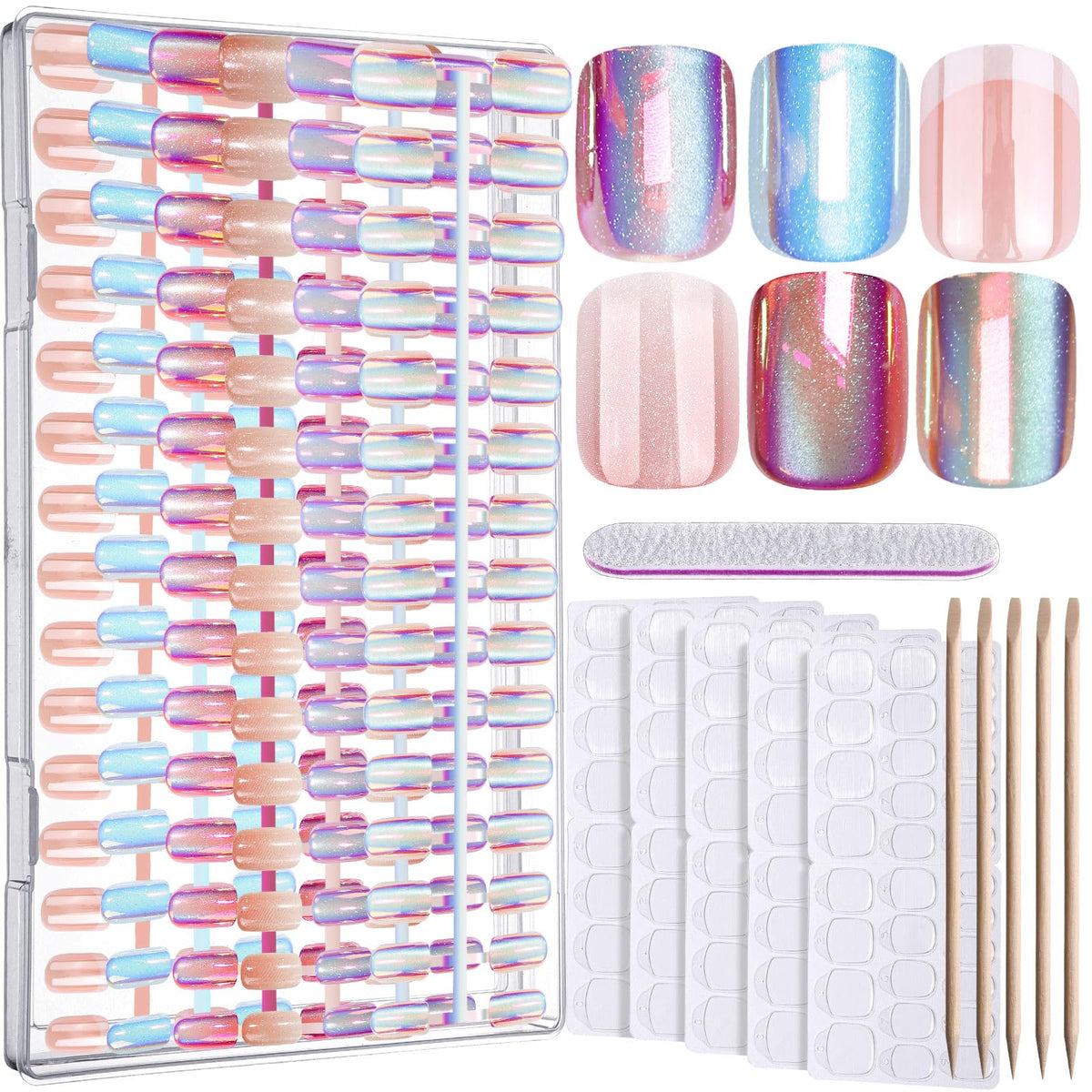 Fandamei chrome cat eye short round nails with mirror shine for a salon look.
