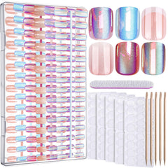 Fandamei chrome cat eye short round nails with mirror shine for a salon look.