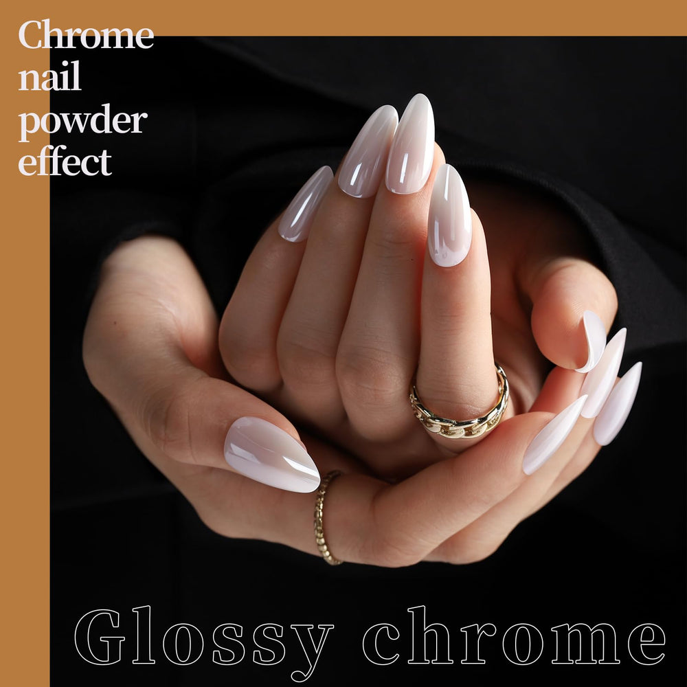 Fandamei chrome nails deliver high-gloss sparkle and modern finish