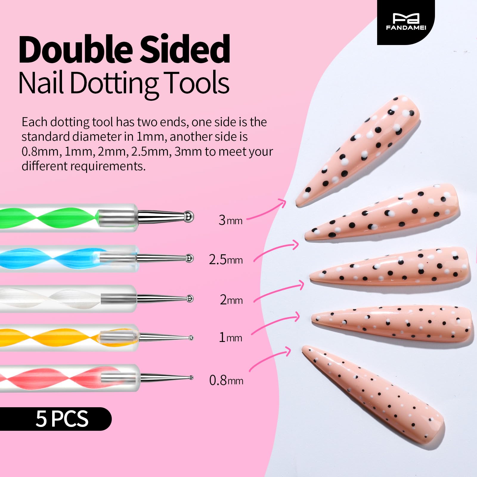 Fandamei clear nail stand base provides secure attachment during nail art.