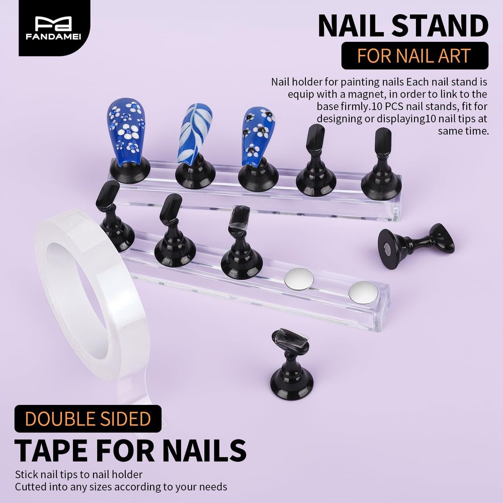 Fandamei clear nail stand base provides steady support during design displays.