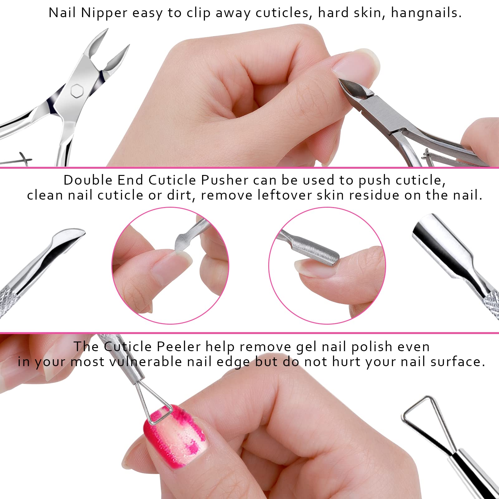 Fandamei cuticle-peeler safely removes gel polish at edges.