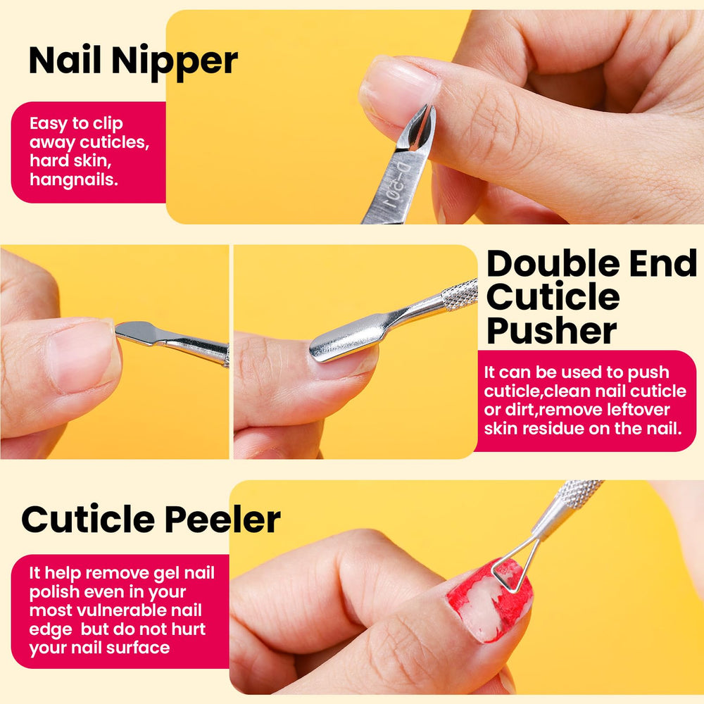 Fandamei double-ended cuticle pusher aids pushing and cleaning