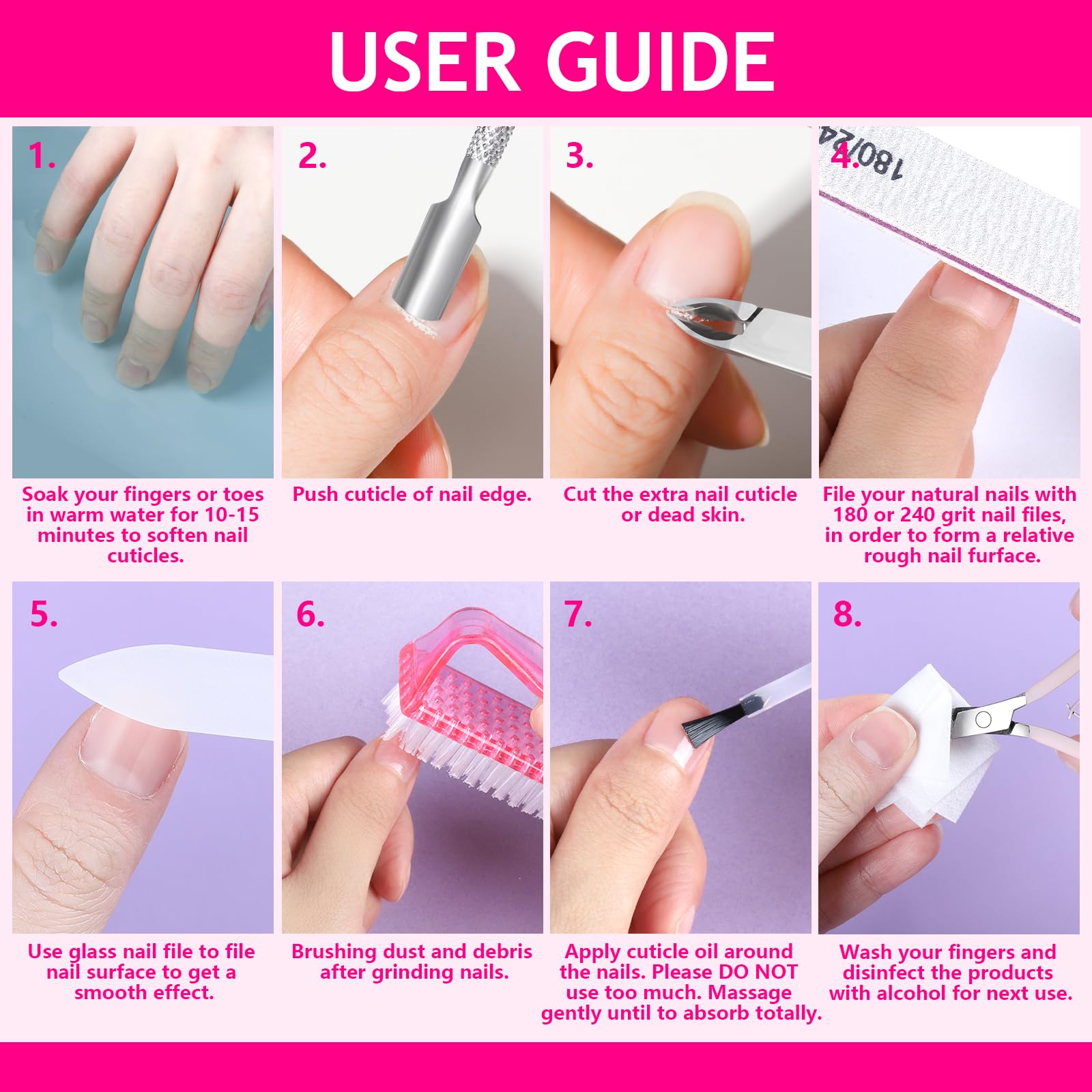Fandamei cuticle pusher triangle spoon for residue and polish prep