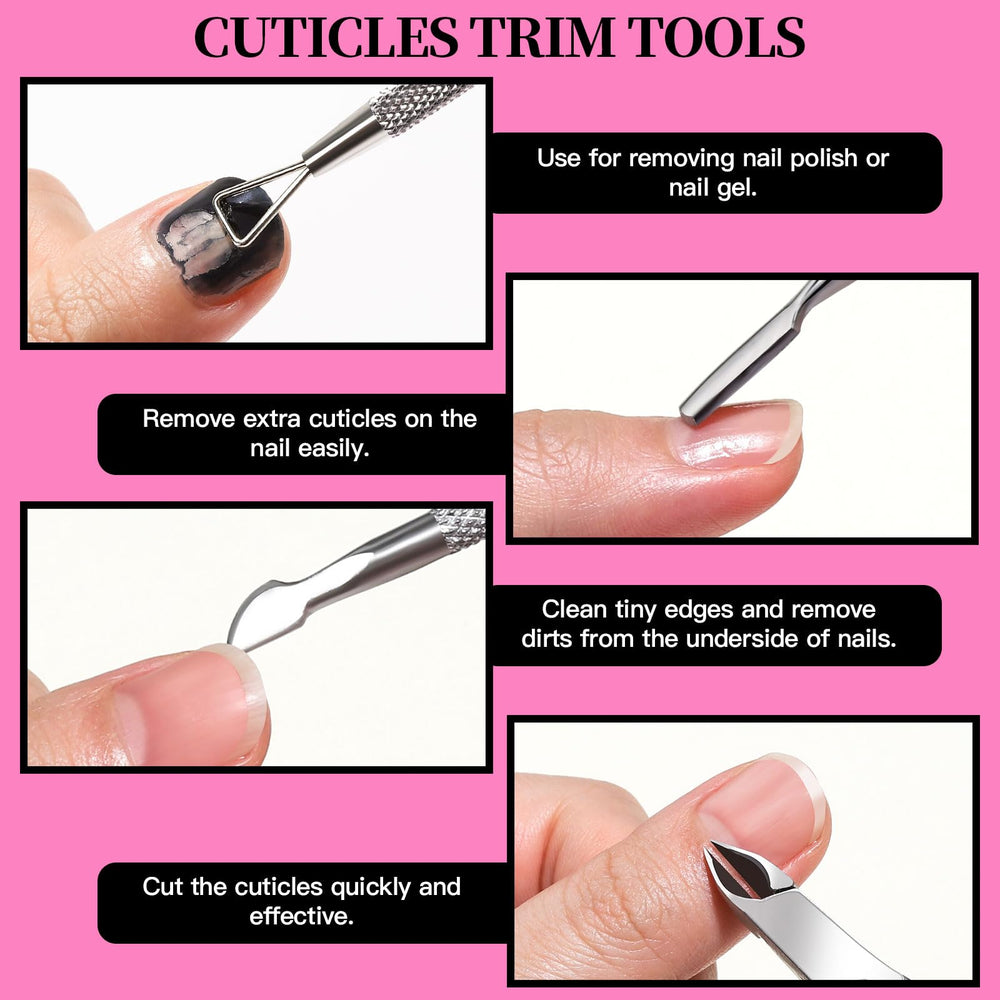 Fandamei triangular cuticle pusher removes residue from nails