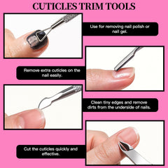 Fandamei triangular cuticle pusher removes residue from nails