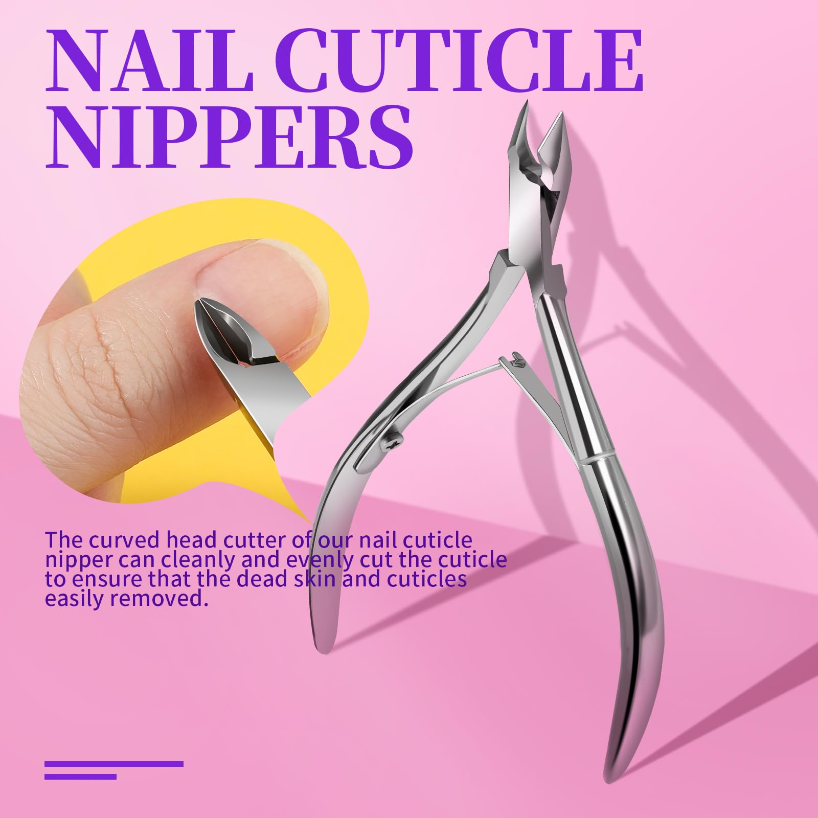 Fandamei cuticle tools with trimmer, pusher, and fork for clean edges.