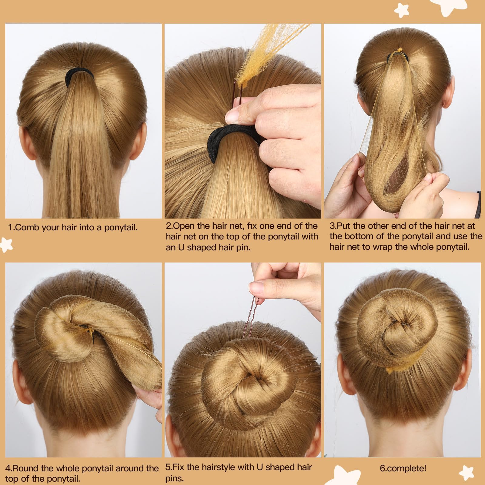 Fandamei dark brown bobby pins guard hair while securing bun