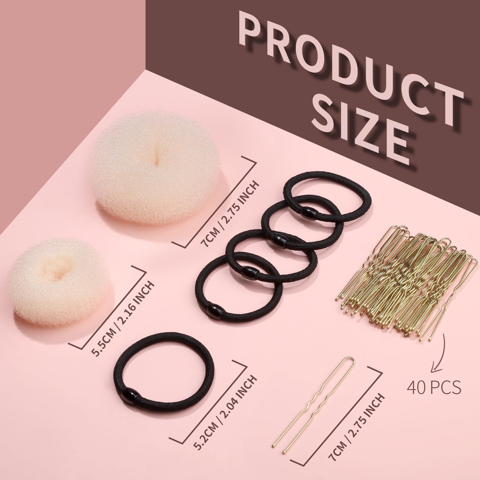 Fandamei donuts pequeñas para niñas, ideales para peinados con poco cabello.