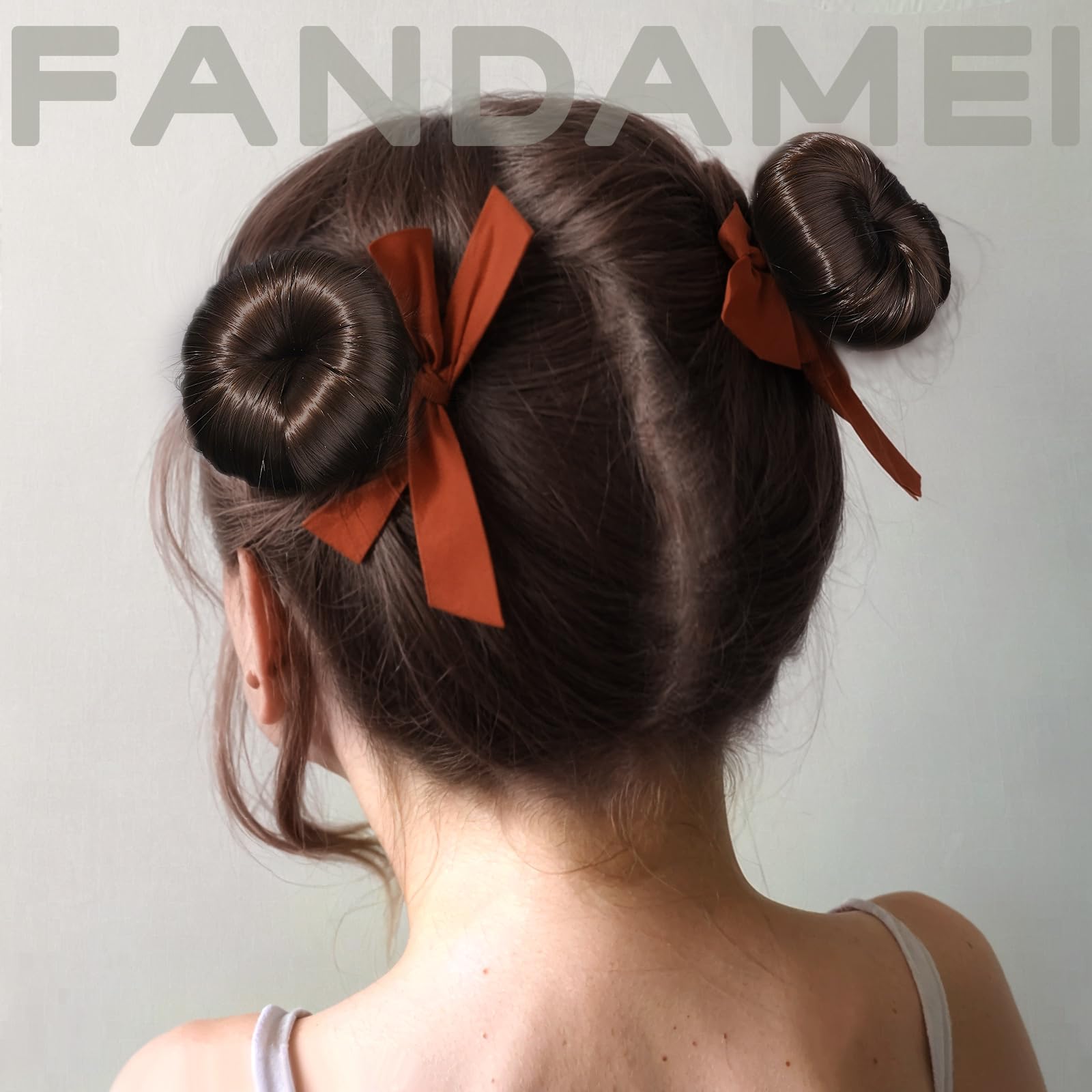 Fandamei donut bun maker kit in brown for easy styling