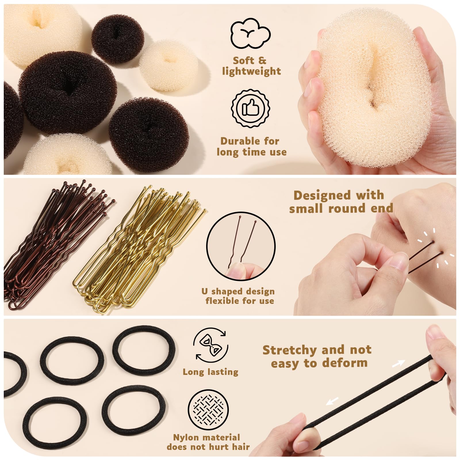 Fandamei large donut bun maker for everyday updos