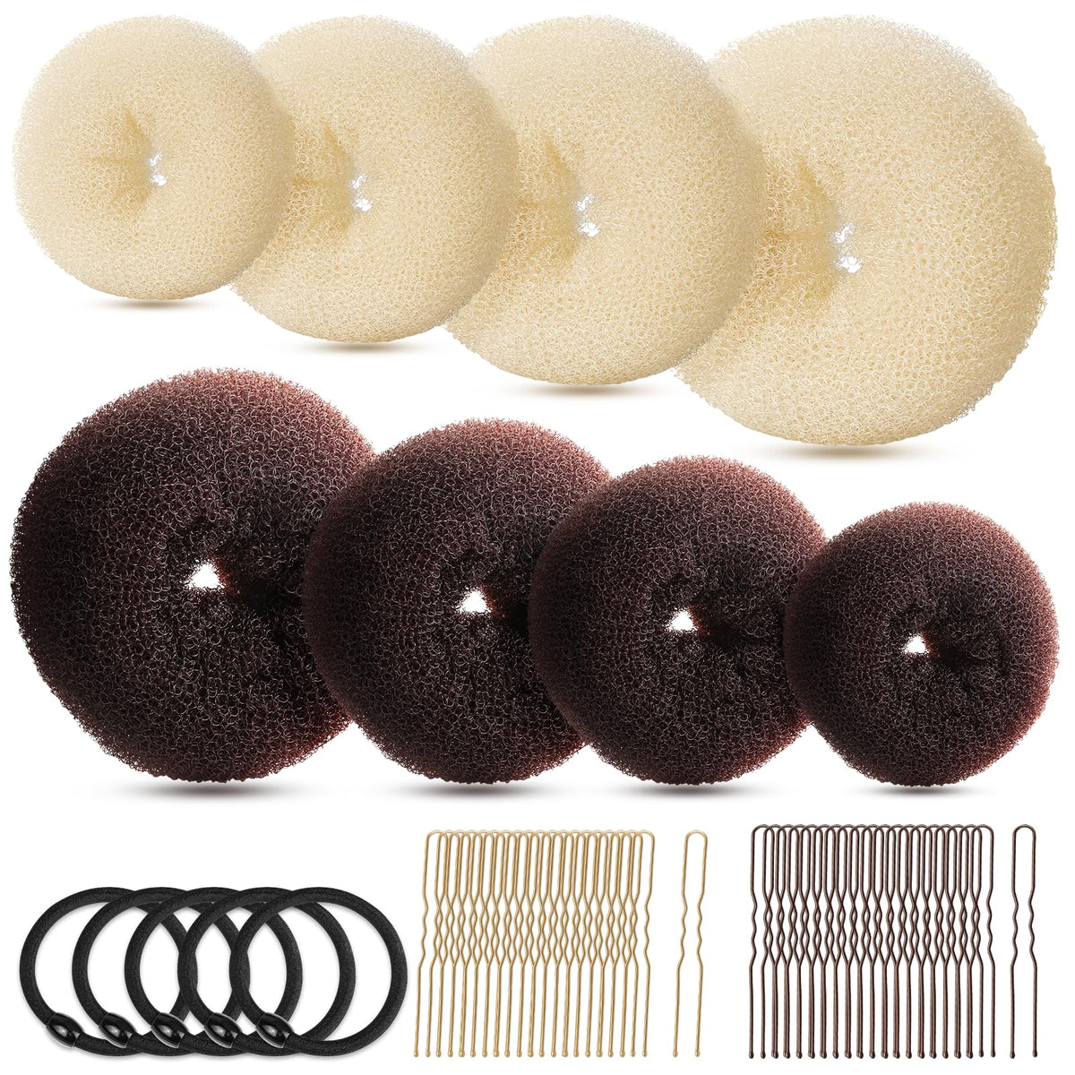 Fandamei donut bun maker set packaging shows complete styling kit