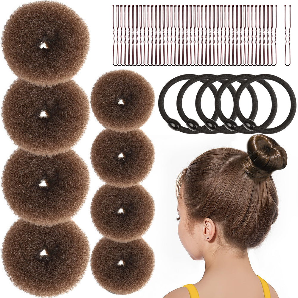 FANDAMEI donut bun makers for kids, compact set for quick updos