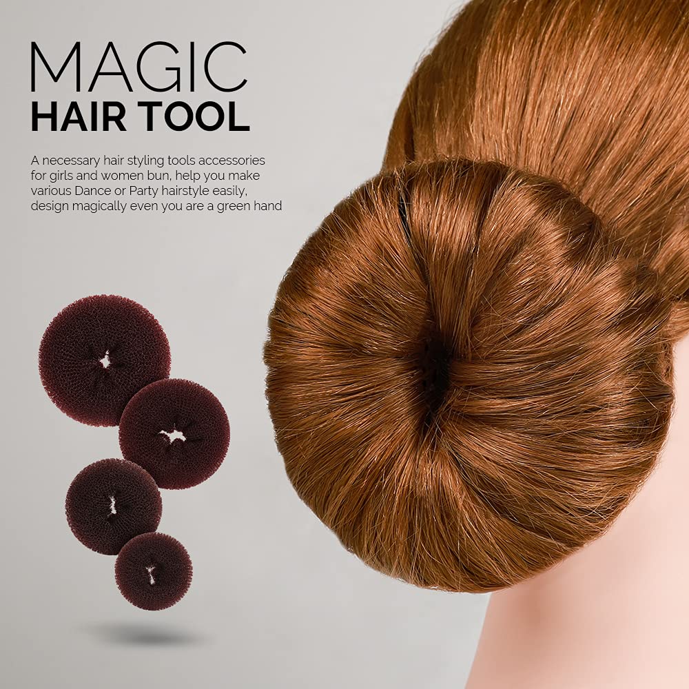 Fandamei donut bun maker set with four sizes for versatile updos.