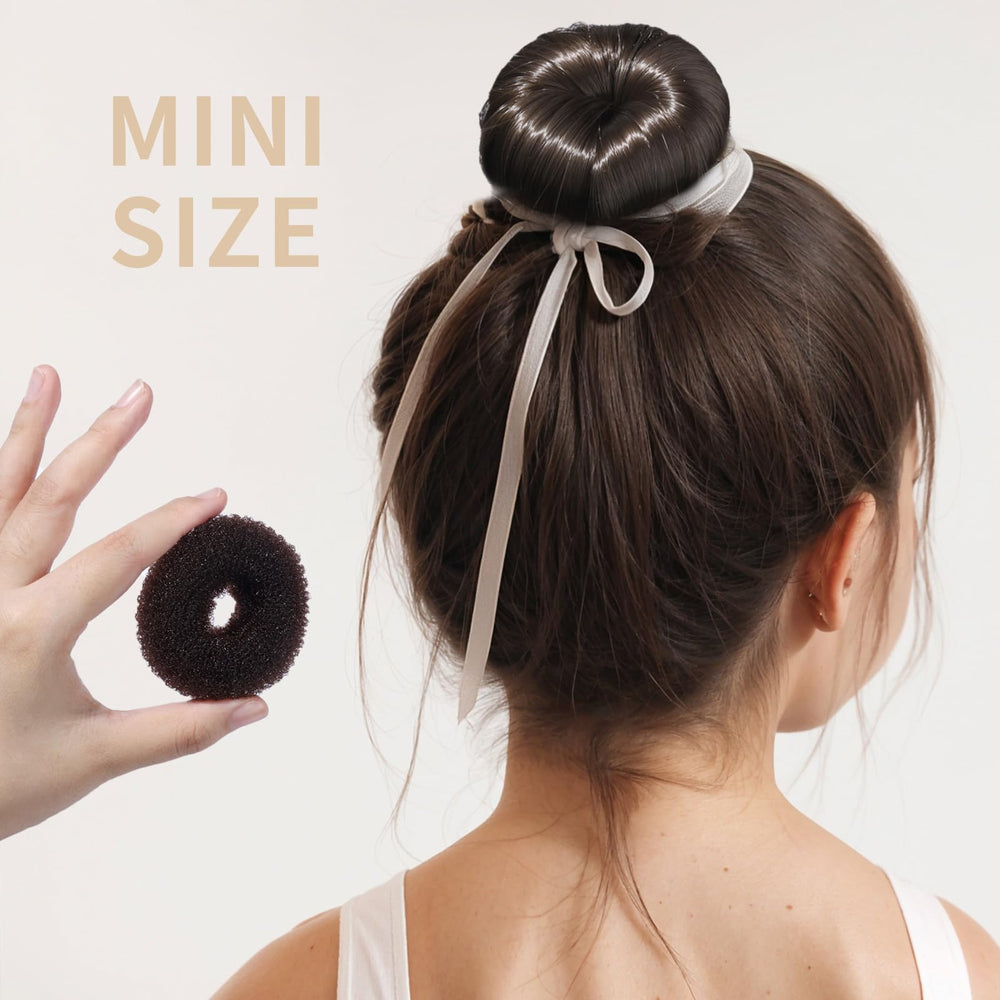 Fandamei elastic hair ties in brown pack for secure buns