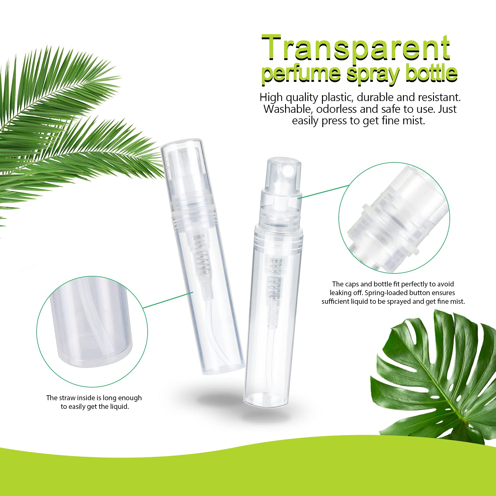 Fandamei empty perfume atomizer 3ml, easy top-opening for quick fragrance transfers.
