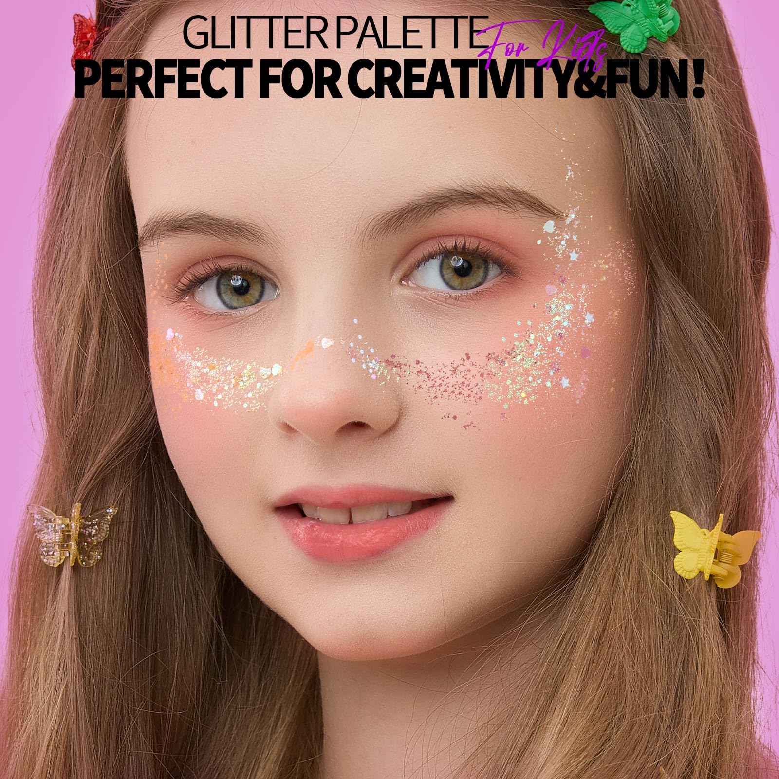Fandamei festival glow look; complete sparkle for party-ready styling.