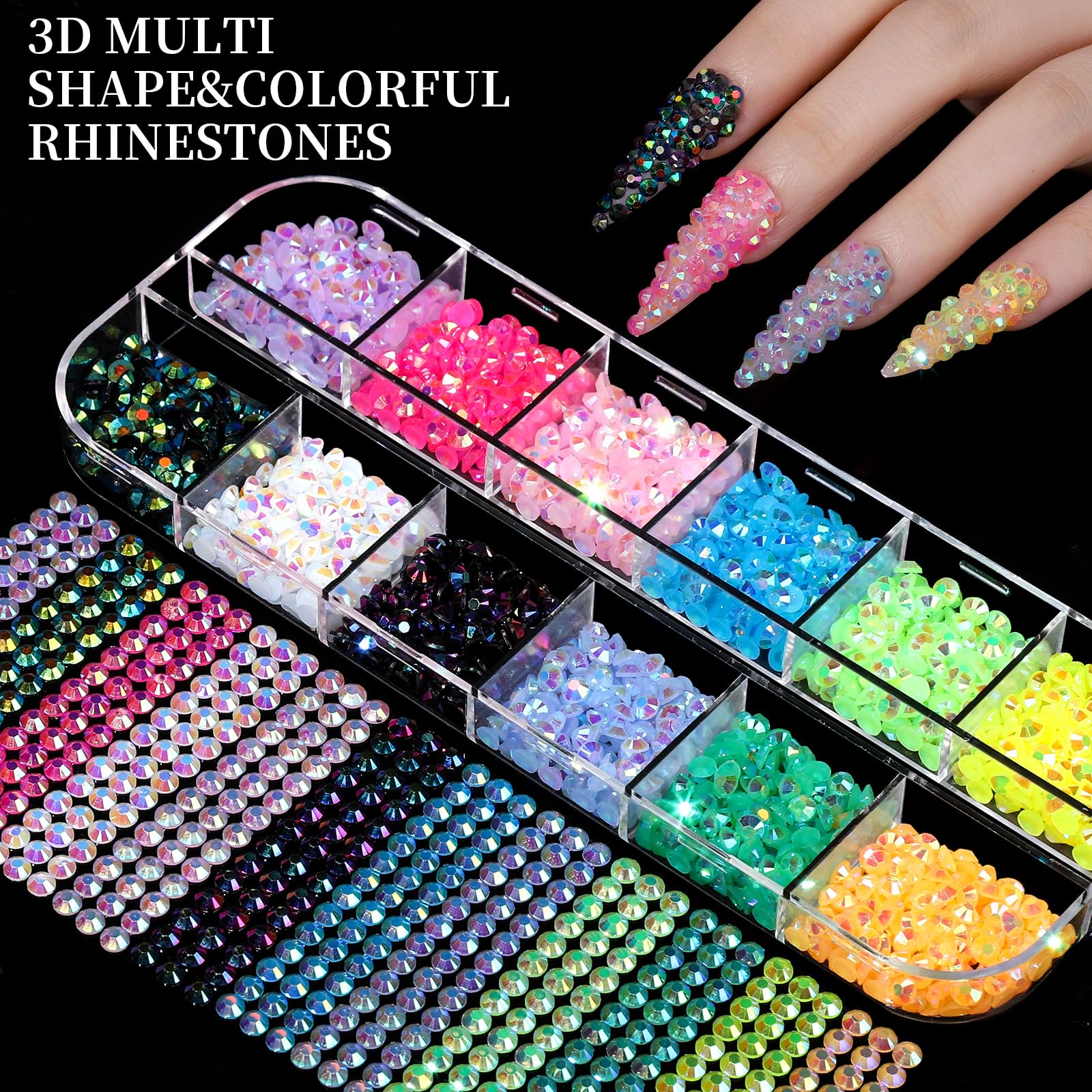 Fandamei flatback rhinestones and pearls with smooth backs for secure, snag-free nail accents