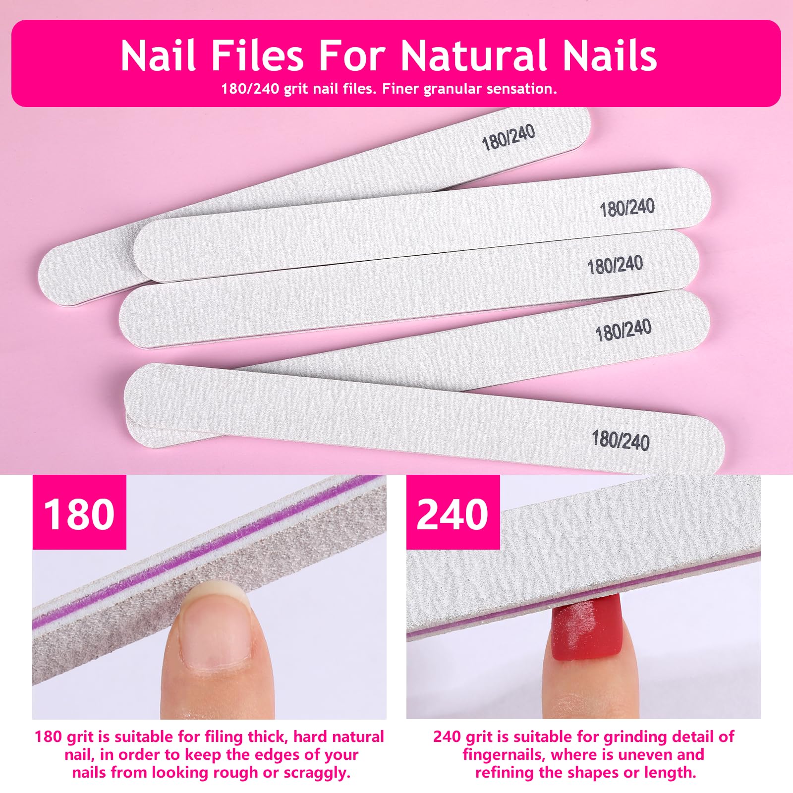 Fandamei glass nail file 240 grit for smooth natural nails
